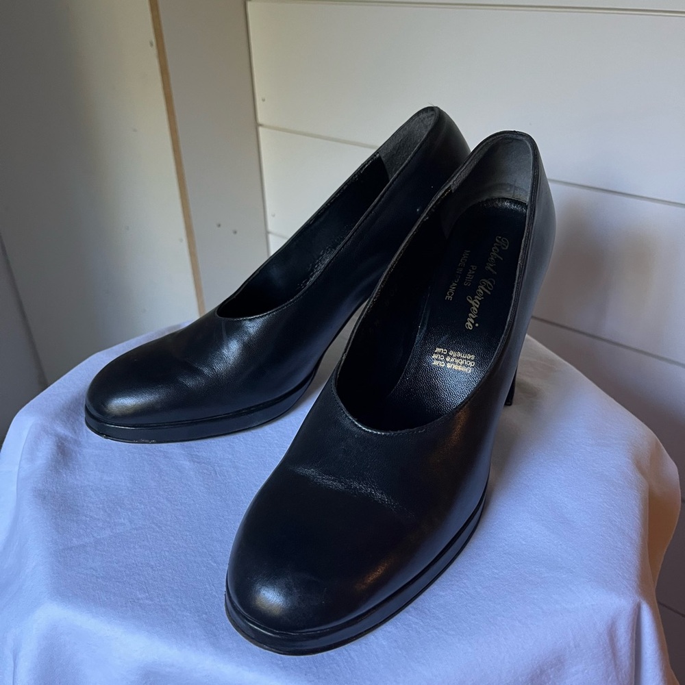 Robert Clergerie Black Leather Heels